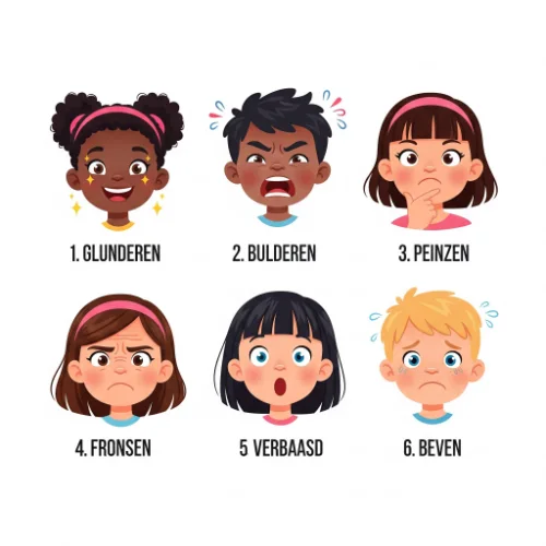 educational illustration showing 6 children’s faces educational illustration showing 6 children's faces